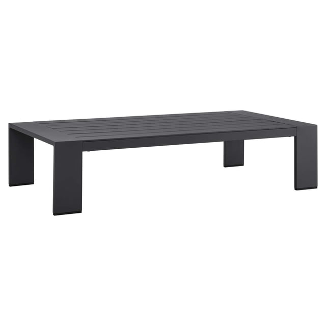 Modway Tahoe Table Basse d'Extérieur en Aluminium pour Patio - Résistante aux Intempéries, Enduite de Poudre, Entretien Minimal - 26.5 Pouces L x 51 Pouces L x 12 Pouces H