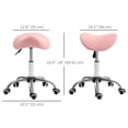 thumbnail image 3 of HOMCOM Chaise de Salon pour Spa, Chaise de Beauté avec Roues Pivotantes, Rose, 3 of 10