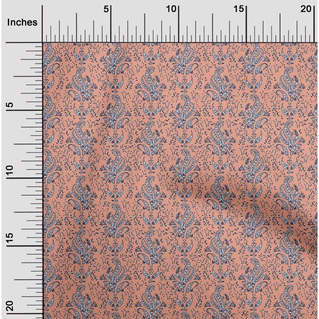 oneOone Tissu Cambric en Coton Feuilles Imprimé Bloc Tissu BTY 56 Pouces de Large
