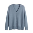 thumbnail image 1 of Dvkptbk Women’s Plus Oversize Sweater Cardigan Open Front Cardigan Button Knitted Cardigan Outwear Spring And Fall V-neck Long Sleeve Cardigan, 1 of 5