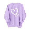 thumbnail image 4 of SOMOWI Chandails de la Saint-Valentin pour Femmes Sans Capuche à Col Rond à Manches Longues Chandail Décontracté en Tricot Doux Violet Pâle pour Temps Froid L, 4 of 4