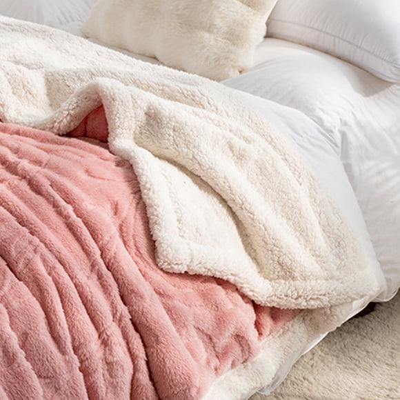 Nilvkv Blanket Double Thickened Jacquards Lamb Wool Blanket Cotton Velvet Nap Cover Blanket Comfortable and Breathable for Sofa or Bed(39.37x27.56in)