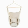thumbnail image 4 of Hammock Chair Hanging Rope Swing with 2 Cushions  Anti-Slip Rings for Any Indoor or Outdoor Spaces, 4 of 8