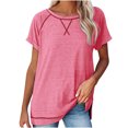 thumbnail image 1 of Timegard Womens Tops Casual Loose Comfy Crew Neck Short Sleeve Side Split Tops Tee Summer Fashion, 1 of 6