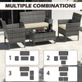 thumbnail image 4 of Gymax Set Of 4 Patio Furniture Set w/Washable Cushions & Tempered Glass Coffee Table Beige, 4 of 7