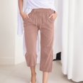 thumbnail image 2 of Women Comfortable High Waisted Wide Leg Pants Drawstring Elastic Trousers Comfy Straight Leg Long Pants With Pockets, 2 of 5
