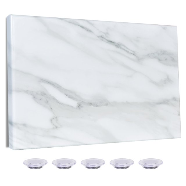 Aitakatta Marble Print Magnetic Dry Erase Board, 29.5x19.7 inches Decorative White Board for Wall with Design, Frameless Dry Erase Board for Wall, Ma