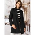 thumbnail image 2 of INSPIRE CHIC Manteau Long Classique pour Femme à Revers Cranté, Manches Longues, m Rose Foncé, 2 of 7