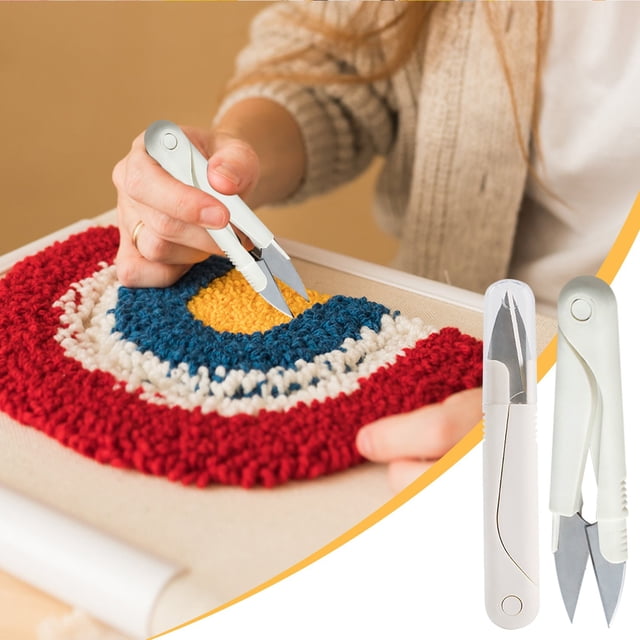 SSZMDLB 5Pcs Stainless Steel Thread Clipper,Stainless Steel U-shaped Clipper, Thread and Fishing Line Cutter with Cover, Sewing and Crafting Scissors for Fabric Trimming, Portable, Ergonomic Handle