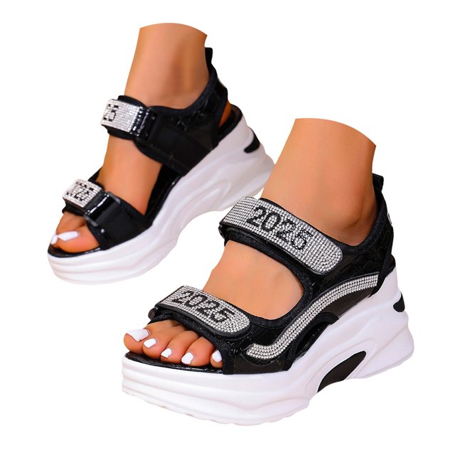 IUJSOY Womens Sandals Open Toe Platform Sneakers Lightweight Cushion Hook and Loop Athletic Shoes