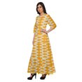thumbnail image 2 of Moomaya Printed Round Neck 3/4 Sleeve Long Maxi Dress With Drawstring Waist, 2 of 3