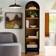 Better Homes & Gardens Juliet Narrow Arch Bookcase, Rich Black and Light Honey, for Adults