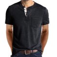 thumbnail image 2 of CEHVOM Men Long-Sleeve Beefy Muscle Basic Solid Pure Color Blouse Tee Shirt Top, 2 of 4