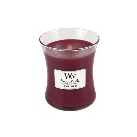 Wood Wick WoodWick Chandelle Sablier Moyenne, Cerise Noire - Cire de Mélange de Soya de Qualité Supérieure, Pluswick Innovation, Fabriquée aux É.-U.