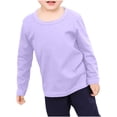 thumbnail image 2 of Tranfacy Chemises à Manches Longues pour Filles, Chemises d'Automne, Chemises pour Garçons et Filles de 1 à 11 Ans Couleur Unie Col Rond Manches Longues Hauts d'Automne, 2 of 7