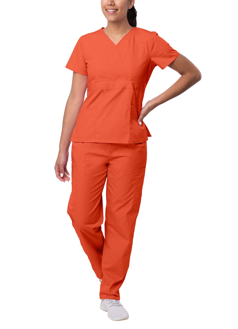 Sivvan Women's Scrub Set - Multi Pocket Cargo Pants & Stylish Mock Wrap Top (Available in 15 Colors)