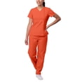 thumbnail image 1 of Sivvan Women's Scrub Set, Mock Wrap Top & Multi Pocket Cargo Pants, Available in 15 Colors, 1 of 6
