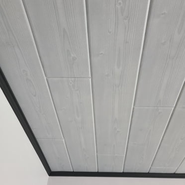 Grey Styrofoam Glue up Ceiling Planks to Cover Popcorn Ceiling, Pack of 24 (covers 43sq.ft)
