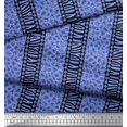 thumbnail image 3 of Soimoi Blue polyester Crepe Fabric Stripe,Leopard & Wild Animal Skin Decor Fabric Printed BTY 42 Inch Wide, 3 of 3