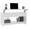 thumbnail image 2 of 809653 vidaXL Coffee Table High Gloss White 102x50x52,5 cm Engineered Wood, 2 of 5