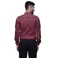 thumbnail image 3 of BESTMAN Chemise en Coton pour Hommes à Manches Longues Imprimée à Col Écarté Chemise Ajustée Formelle, 3 of 5