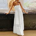 thumbnail image 4 of Mrat Robe Tube d'Été Décontractée pour Femme, Sans Manches, Unie en Dentelle, Robe de Cocktail, S-134 Blanc G, 4 of 8