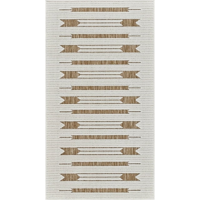 Rug Branch Maise Abstract Indoor Outdoor Area Rug, Beige Brown, Modern - Entryway, Hallway, Bathroom, and Kitchen