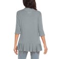 thumbnail image 4 of Hauts à Manches 3/4 pour Femmes Mode Décontractée Confortable Cardigan Couleur Unie Blouse Cardigan à Manches 3/4 pour Femmes Blouses et Hauts Mode Hauts pour Femmes Manches 3/4, 4 of 6