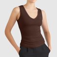 thumbnail image 2 of Women's Fashion Casual Tight V Neck Ribbed Knit Sleeveless Vest, 2 of 4