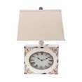 thumbnail image 1 of HomeRoots Furniture 274471 Vintage White Table Lamp with Metal Clock Base, 1 of 1