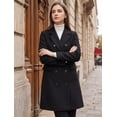 thumbnail image 2 of INSPIRE CHIC Manteau Mi-Long à Double Boutonnage pour Femme à Col à Revers Cranté, 2 of 6