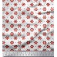 thumbnail image 1 of Soimoi Rayon Fabric Dot & Snow Flakes Floral Print Sewing Fabric Yard 56 Inch Wide, 1 of 5