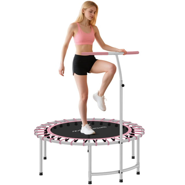 Soozier Trampoline de Rebond 40 Pouces pour Adulte avec Poignée Ajustable, Rose