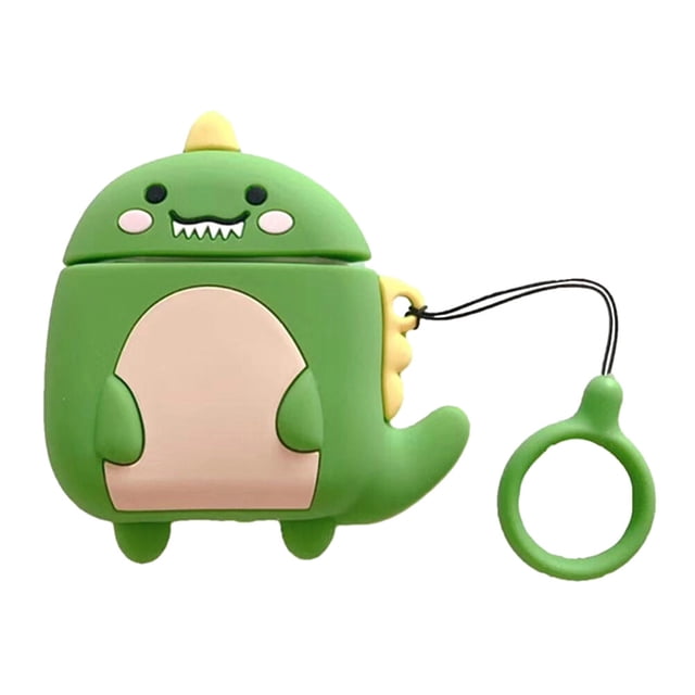 Weiweiguan Cartoon Dinosaur Earphone Cover Protector Silicone Case Compatible for Airpods 2
