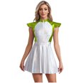 thumbnail image 1 of iiniim Costume d'Alien de l'Espace pour Femmes, Astronaute Robot Pailleté, Tenue de Cosplay, Robe Trapèze Évasée Courte, Vert, M, 1 of 7