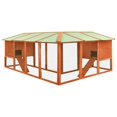thumbnail image 3 of vidaXL Outdoor Rabbit Hutch with Run Brown Solid Fir Wood, 3 of 5
