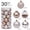 Or, variante sur Pisexur 30 Pcs Boules de Noël Ornements pour Arbre de Noël, Ensemble d'Artisanat de Boules de Décoration de Noël Délicates Boules en Plastique Incassables kit de Boules d'Ornement de Noël pour Fête du Nouvel An, Congé, Mariage