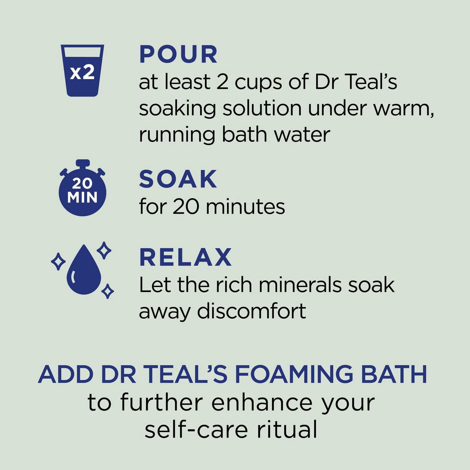 Dr Teal's Solution de bain au sel d'epsom pur, Relaxe et Soulage d'Eucalyptus et de Menthe Verte Huiles Essentielles, 1.36kg