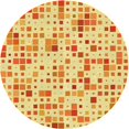 thumbnail image 1 of Ahgly Company Tapis Rond Lavable en Machine Intérieur Transitionnel Orange Néon, 4 Pieds Rond, 1 of 7