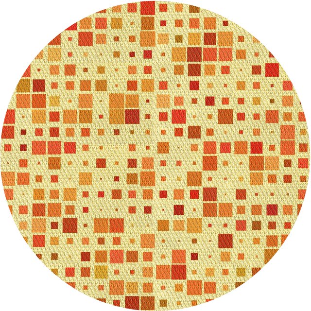 Ahgly Company Tapis Rond Lavable en Machine Intérieur Transitionnel Orange Néon, 4 Pieds Rond