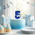 thumbnail image 4 of Goleeg Ocean-Themed Number Candles, Number 5 Blue Sparkle Birthday Candles with Fishbone and Starfish Designs, Nautical-Style Ocean-Themed Cake Decorations for Summer Beach and Pool Parties, 4 of 6