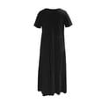 thumbnail image 4 of Robe à Manches Longues Femme Mode Estivale pour Femmes Robe Longue Ample Manches Courtes Col Rond Asymétrique à Étages Robe Longue de Plage Robe d'Été pour Femmes Robe d'Été Aguichant à Manches Longues, 4 of 5