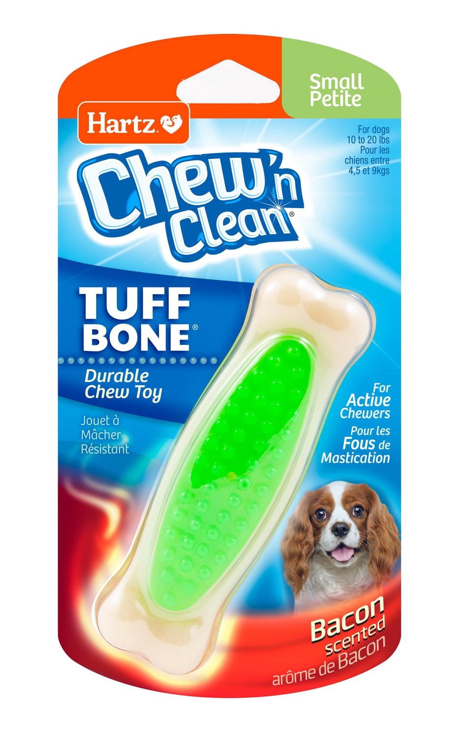 Jouet pour chien Hartz Chew 'n Clean Tuff Bone petit