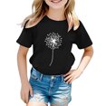thumbnail image 2 of Kcodviy Enfants Garçons Filles Hauts d'Hiver Décontractés pour Filles Imprimé Pissenlit Col Rond T-Shirt de Pâques pour Filles Manches Courtes T-Shirt Haut, 2 of 4