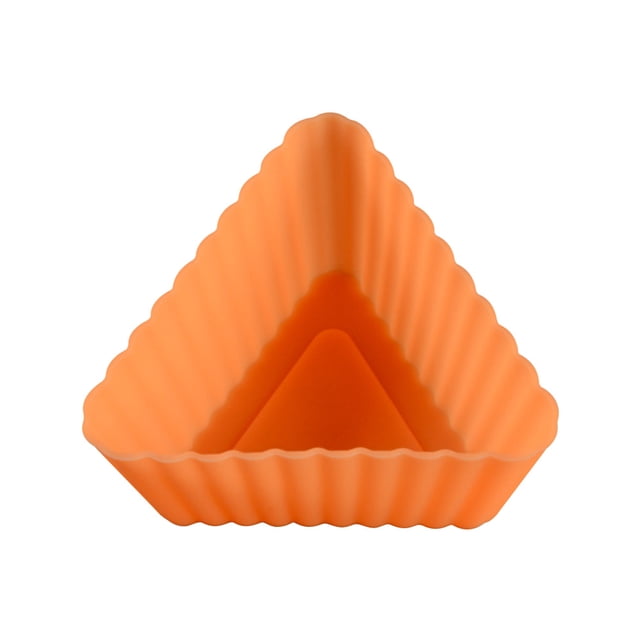 KAKOWELY Silicone Mini Baking Cup Triangle Reusable Muffin Cake Cupcake Liners Mold (Random Color),2.17"X1.18"X2.17"