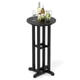 thumbnail image 1 of Gymax 21.5'' Round Bar Table Patio HDPE Bar Height Dining Table w/ Slatted Tabletop Black, 1 of 8