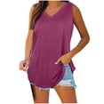 thumbnail image 1 of FAIWAD Womens Tank Tops V Neck Basic Solid Color Blouses Casual Sleeveless Flowy Summer Beach Vest, 1 of 6