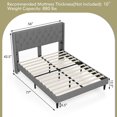 thumbnail image 3 of Costway Full Size Upholstered Platform Bed Button Tufted Headboard Mattress Foundation, 3 of 10