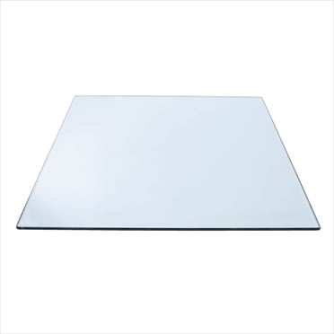 Plateau de Table en Verre Carré 42, 12 Épaisseurs, 1 Bord Biseauté