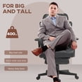 thumbnail image 4 of HOMCOM Grande Chaise de Bureau pour Personnes de Grande Taille avec Repose-Pieds, Chaise de Bureau à Dossier Haut, Noir, 4 of 10